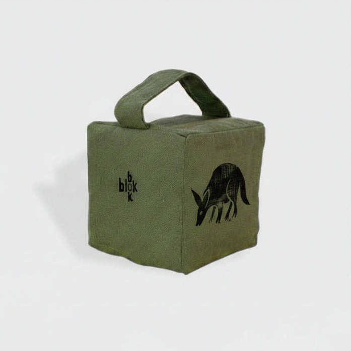 Otis the aardvark doorstop in fynbos green