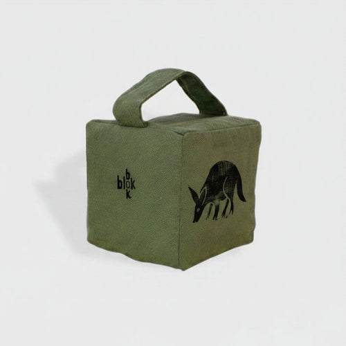 Otis the aardvark doorstop in fynbos green