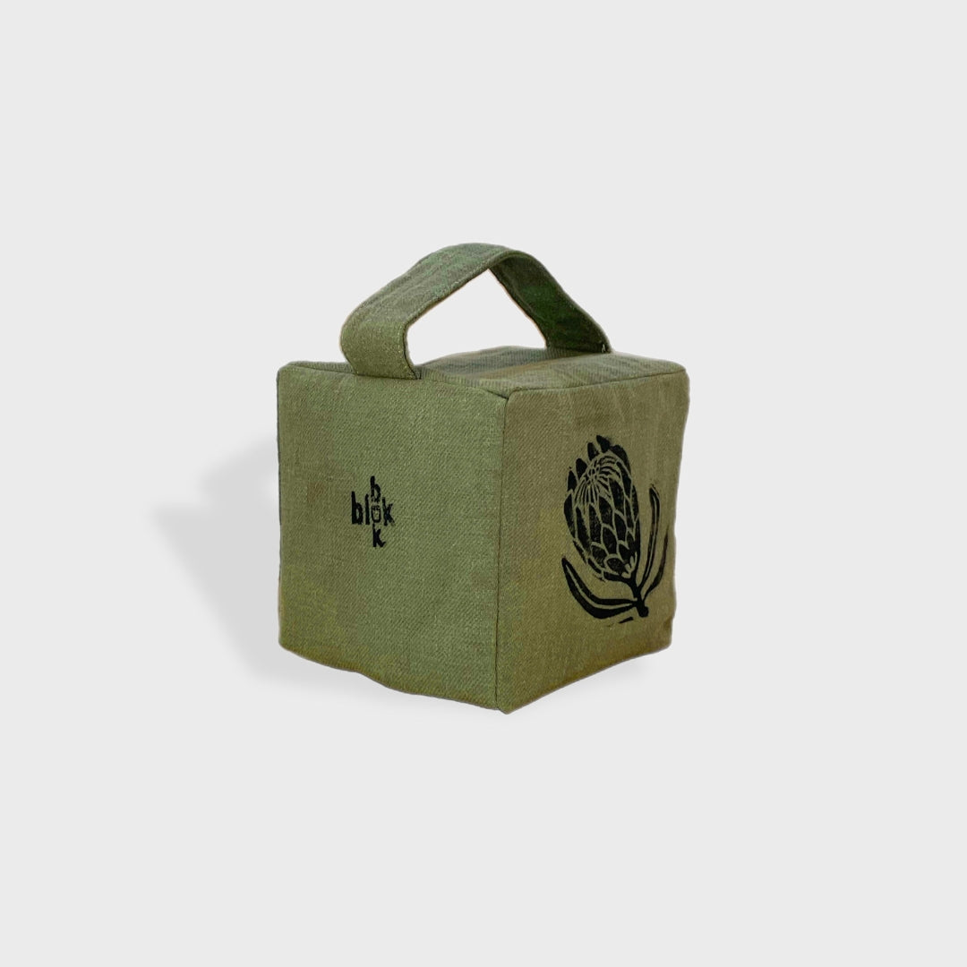 Suki the sugarbush doorstop in fynbos green