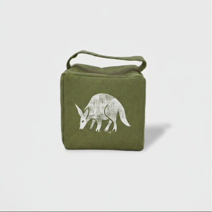 Otis the aardvark doorstop in fynbos green