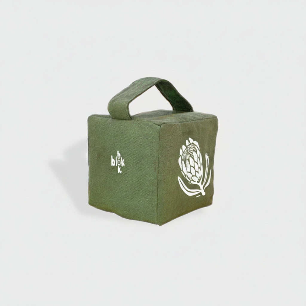 Suki the sugarbush doorstop in fynbos green