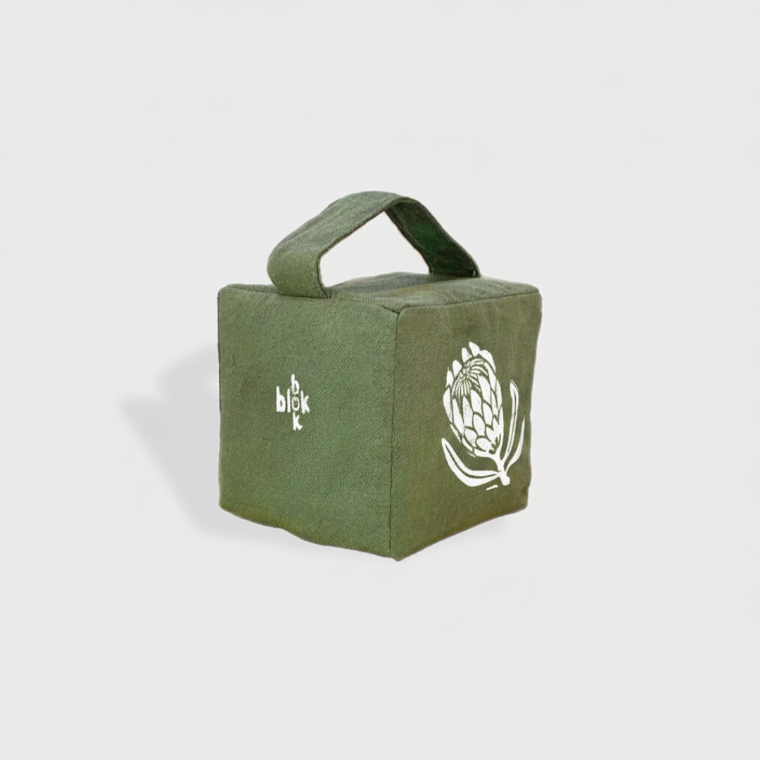 Suki the sugarbush doorstop in fynbos green