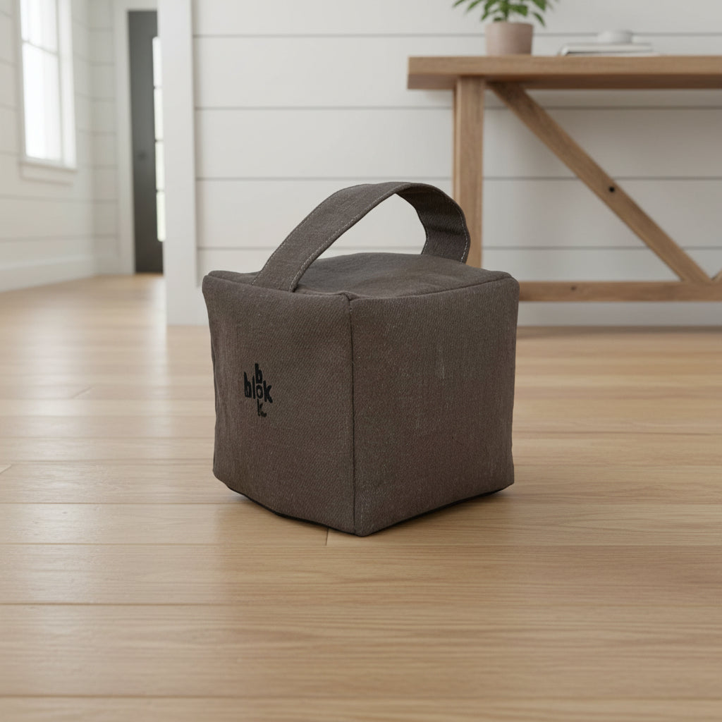 Simple blok doorstop in charcoal