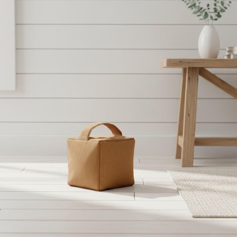 Simple blok doorstop in ochre