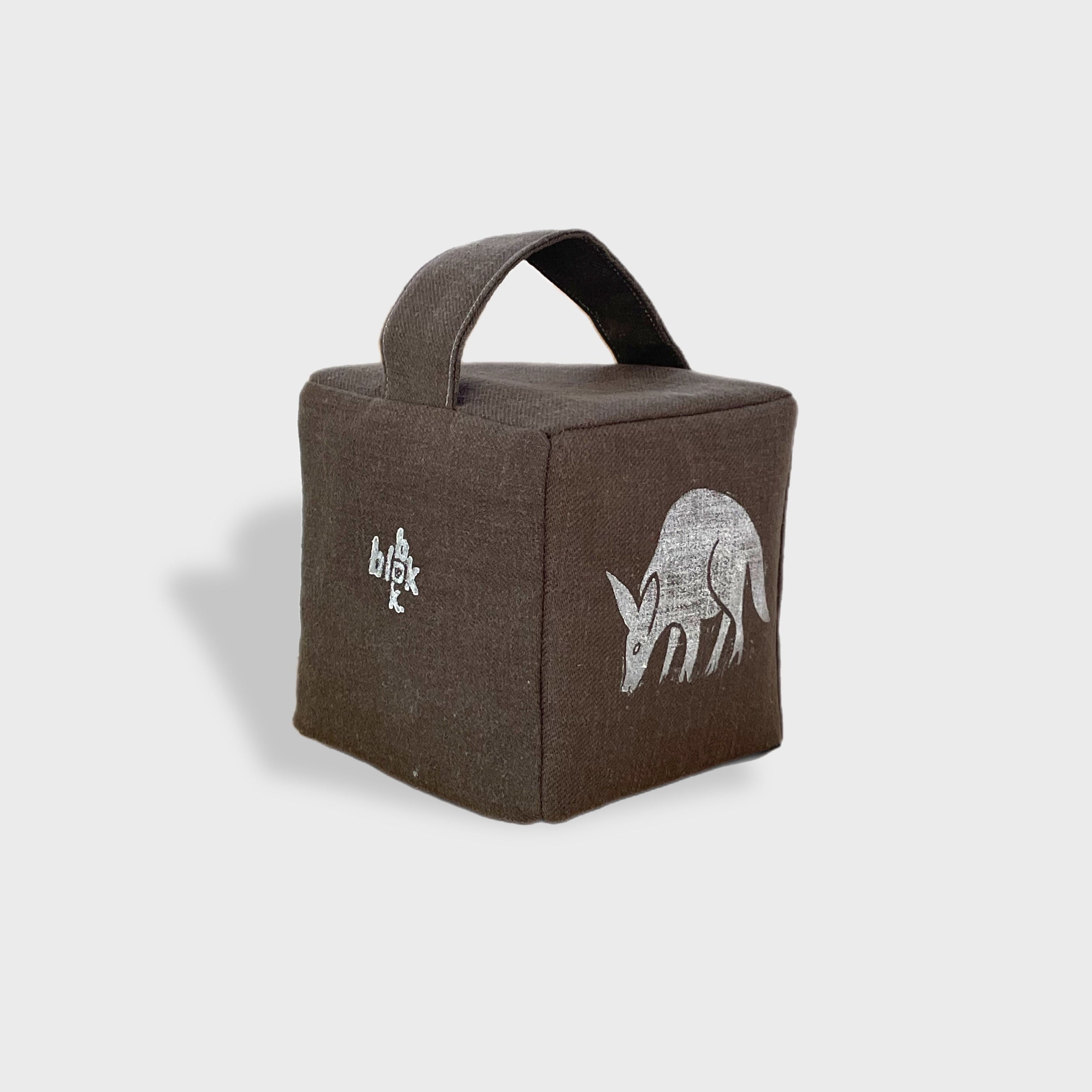 Otis the aardvark doorstop in charcoal