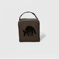 Charcoal aardvark doorstop with black ink - front view