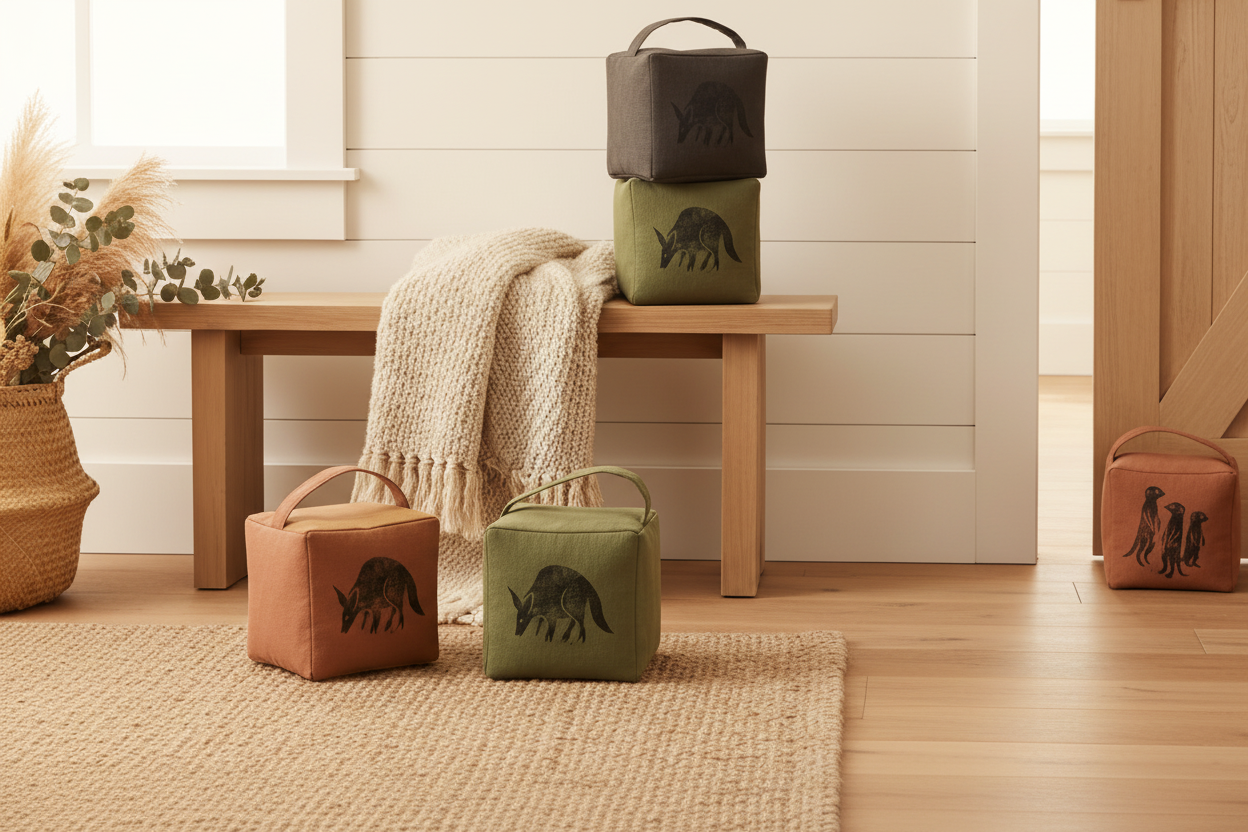 Modern farmhouse lifestyle shot with doorstops