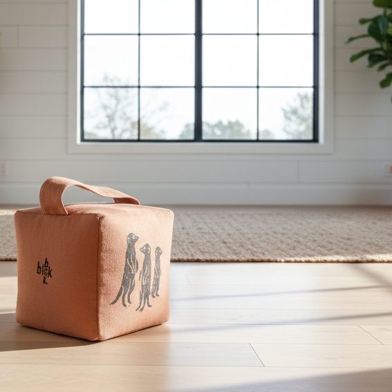 Terracotta meerkat doorstop in modern farmhouse